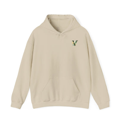 Personalized Floral 'V' Unisex Hooded Sweatshirt - Cozy & Stylish